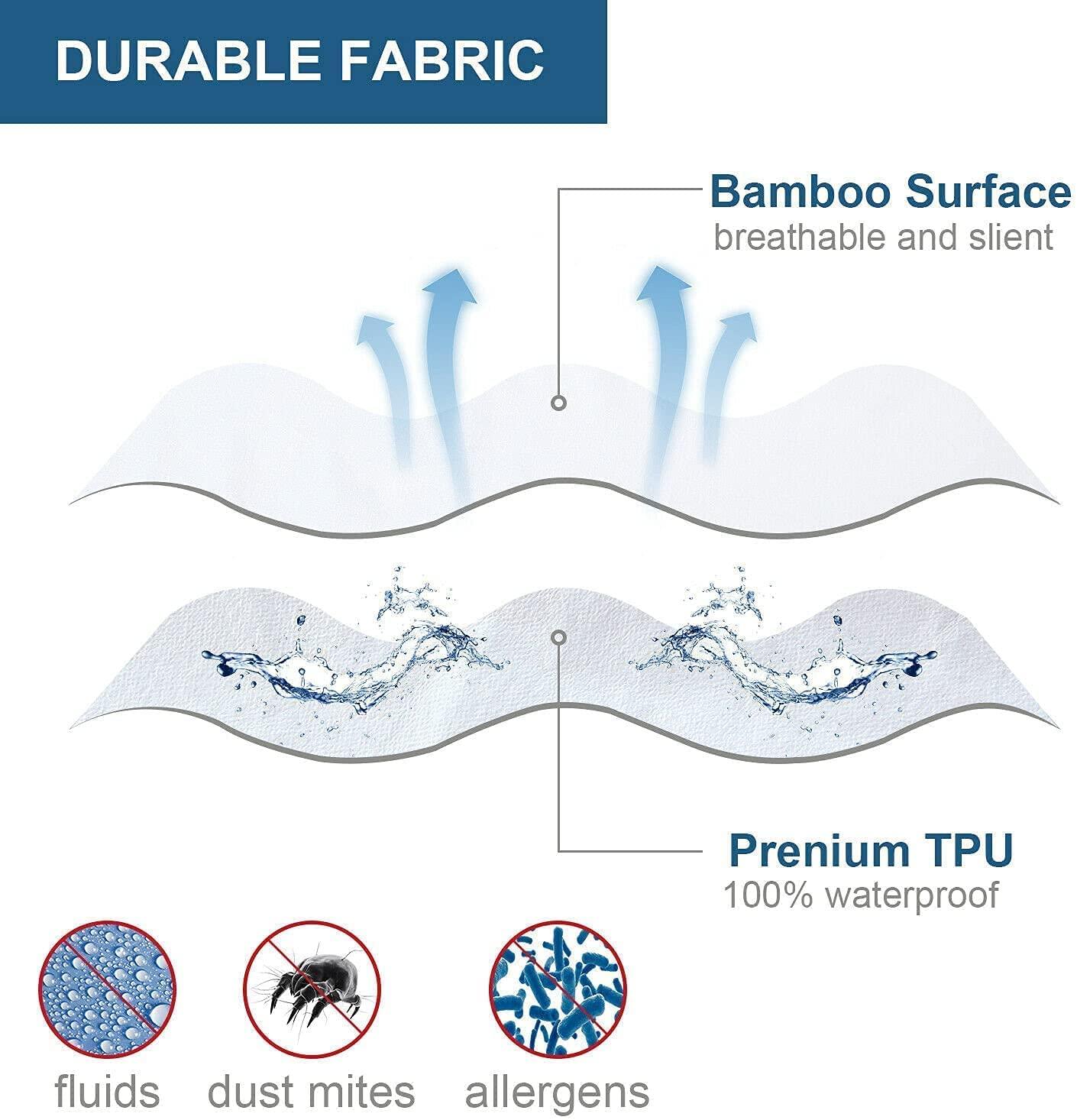 Bamboo Waterproof Mattress Protector with Zipper - DreamField Linen