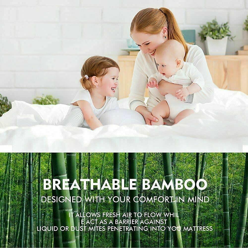 Bamboo Mattress Pad Fits 8" to 21'' Deep Pocket - DreamField Linen
