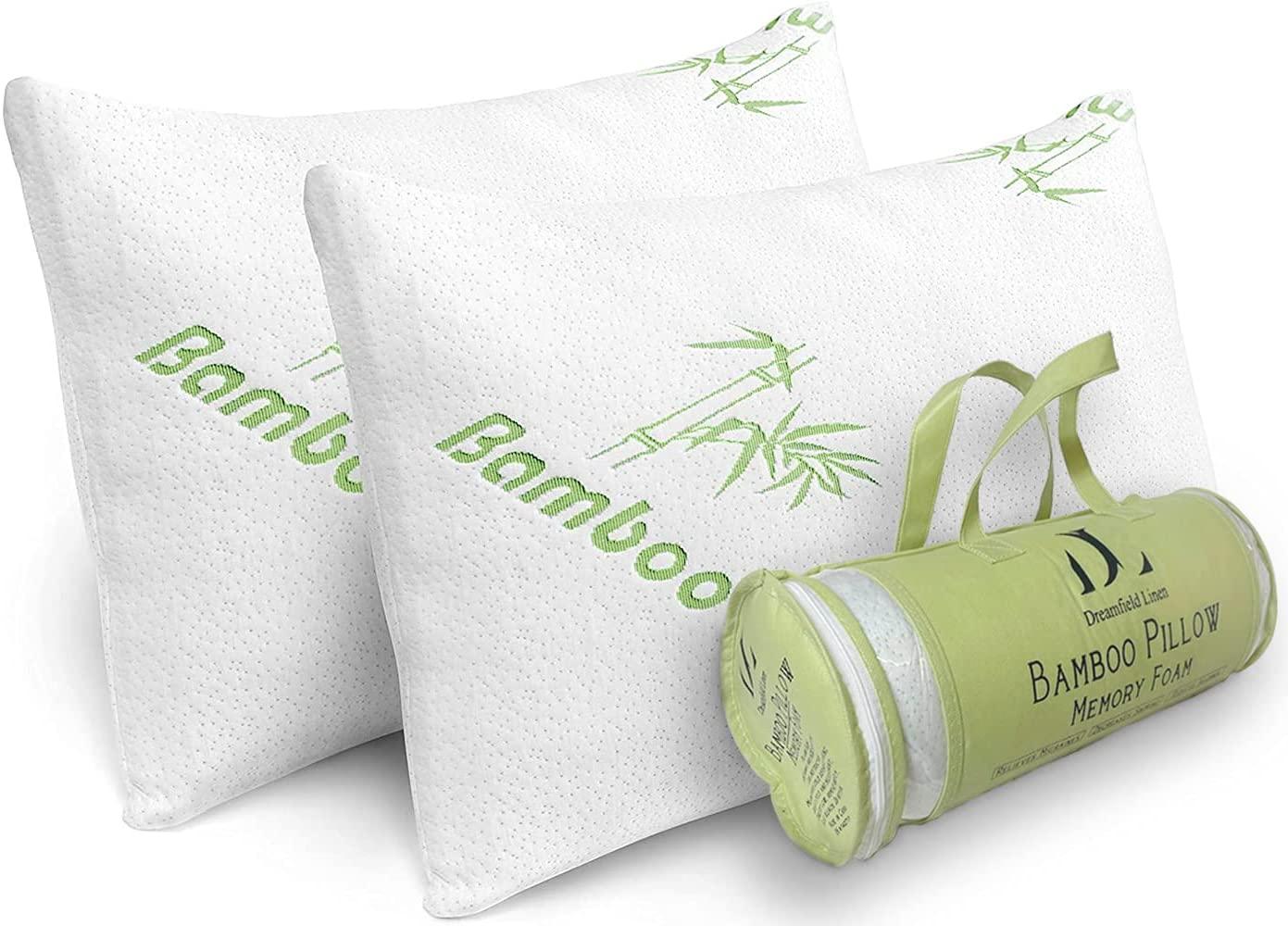 Bamboo Pillow Shredded Memory Foam - DreamField Linen