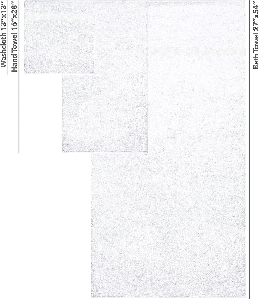 White Bath Towel Set (6 Piece) - DreamField Linen