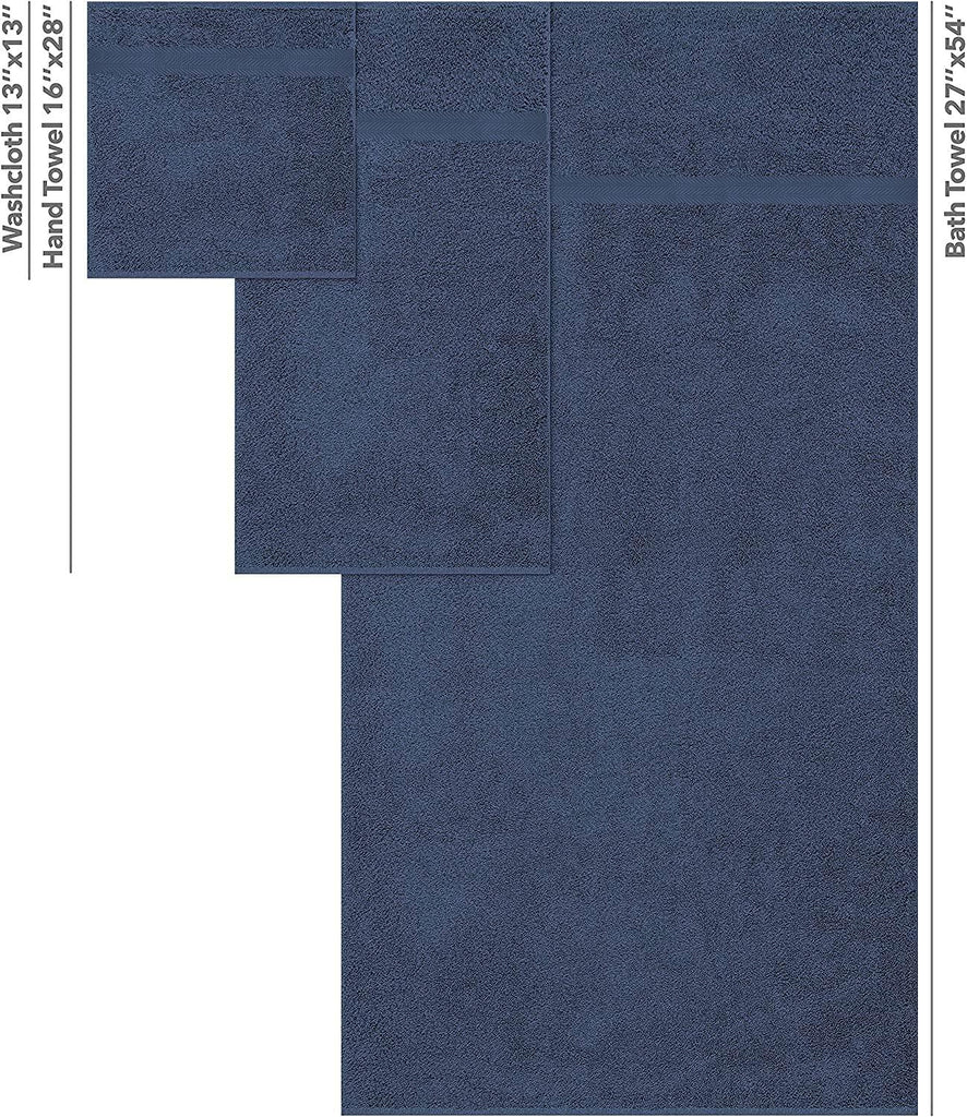 Navy Blue Bath Towel Set (6 Piece) - DreamField Linen