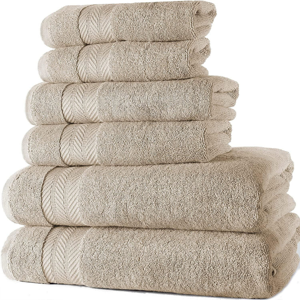Brown Bath Towel Set (6 Piece) - DreamField Linen