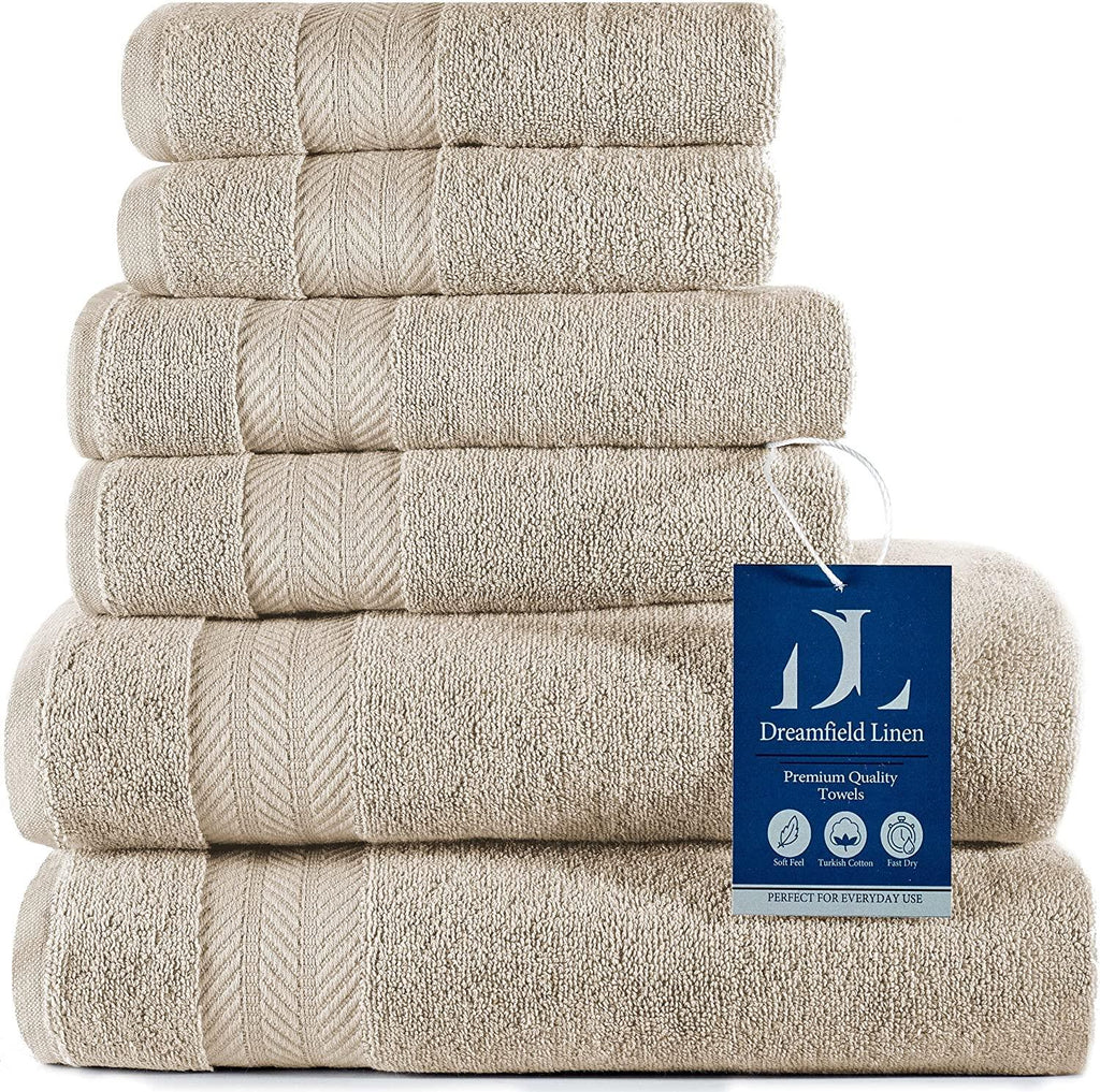 Brown Bath Towel Set (6 Piece) - DreamField Linen