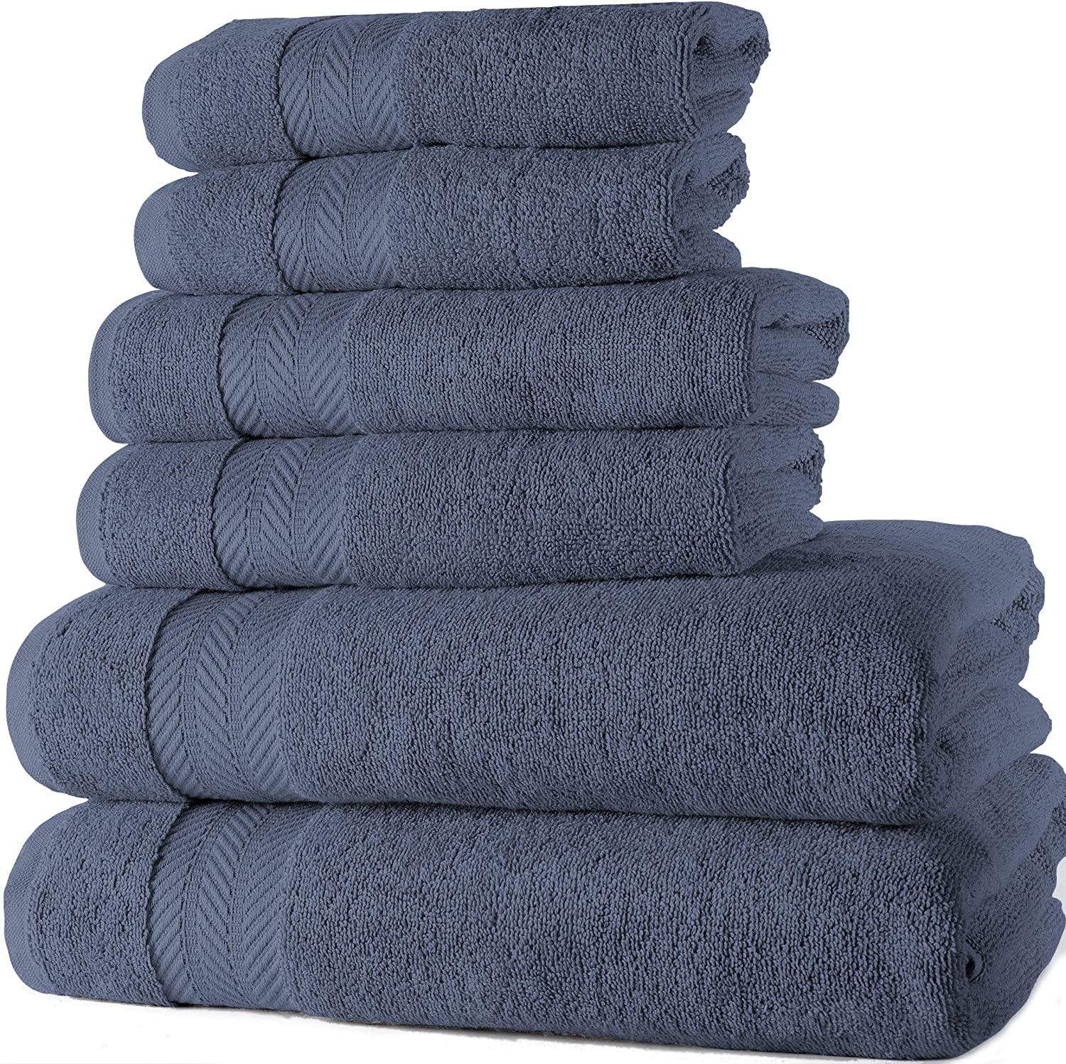 Navy Blue Bath Towel Set (6 Piece) - DreamField Linen