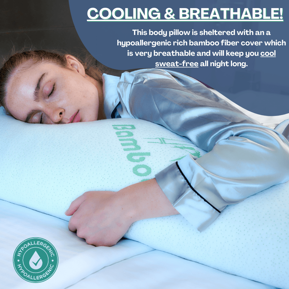 Bamboo Full Body Pillow Shredded Memory Foam - DreamField Linen