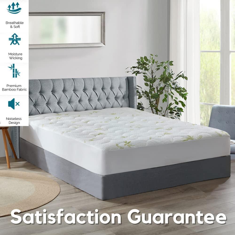 Bamboo Mattress Pad Fits 8" to 21'' Deep Pocket - DreamField Linen